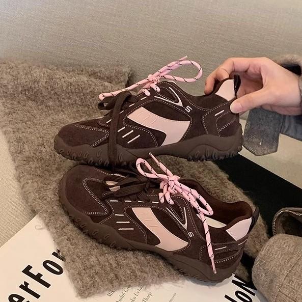 Leather Platform Heightening German Training Shoes Women's 2025 Spring New Retro Casual Sports Board Shoes Versatile Forrest Gump Single Shoes