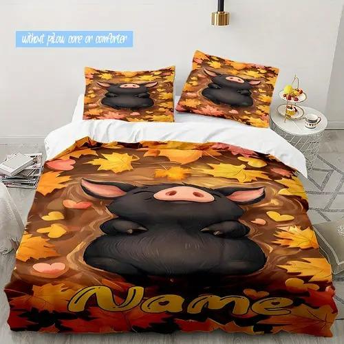Cartoon Pig Duvet Cover Duvet Cover With Cartoon Pig Pattern Suitable For Children Kids And Adults Soft Warm And Breathable