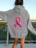 French October Pink Pink Ribbon Pink Women's Hoodies