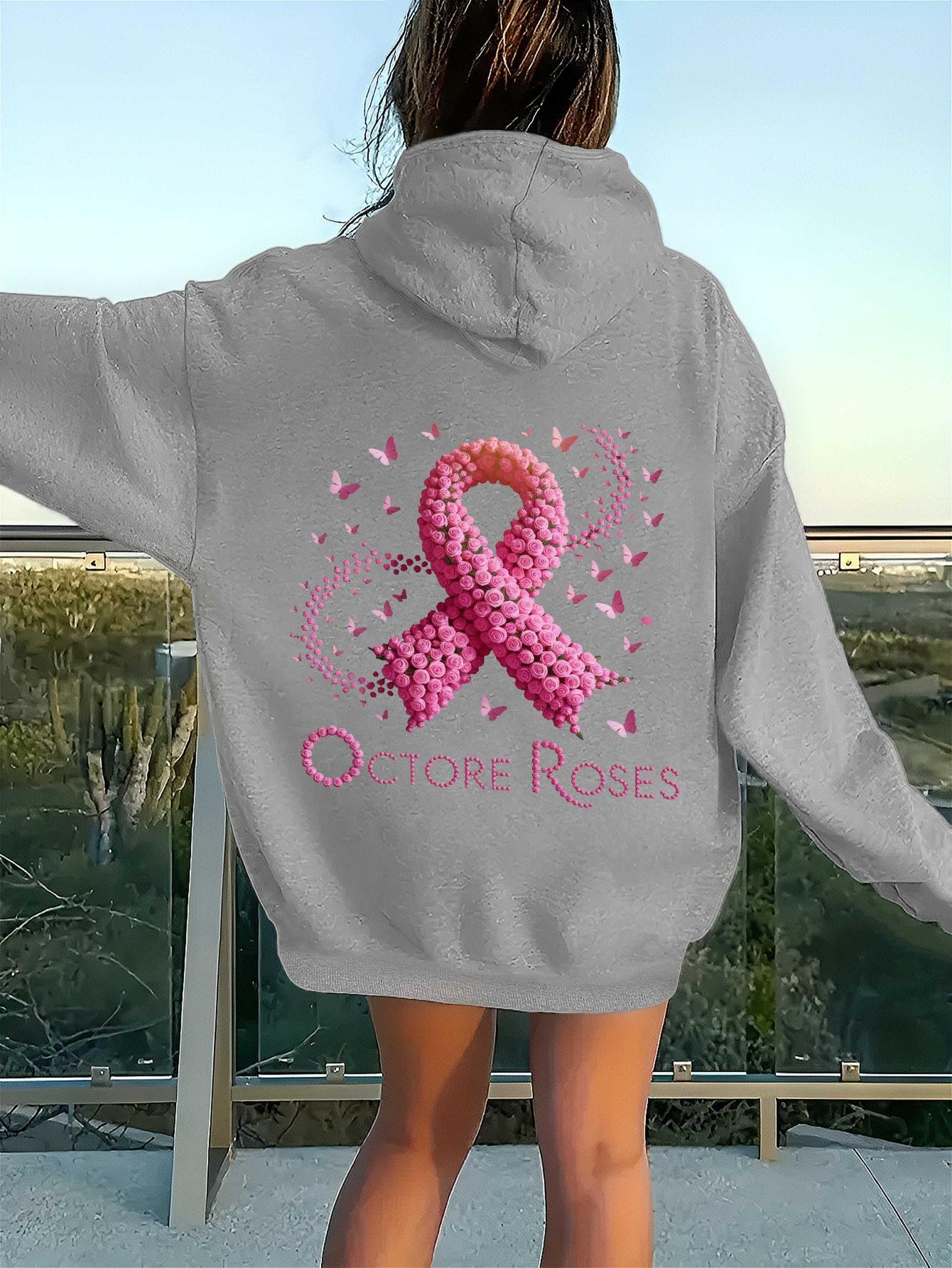 

French October pink pink ribbon pink women s hoodies S