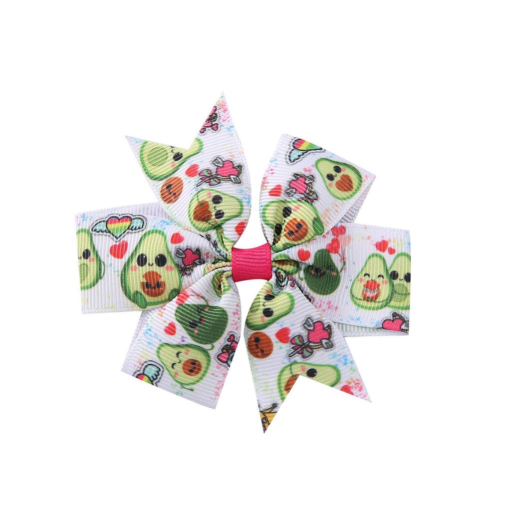 A313 Einhorn Grosgrainband Sechs-Schleifen Haarklammer für Kinder – Weihnachtsedition