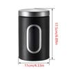 3PCS Clear Window Tea Tank Kit Stainless Steel Grains Storage Jars Desk Ornament Nuts Cans  Kitchen