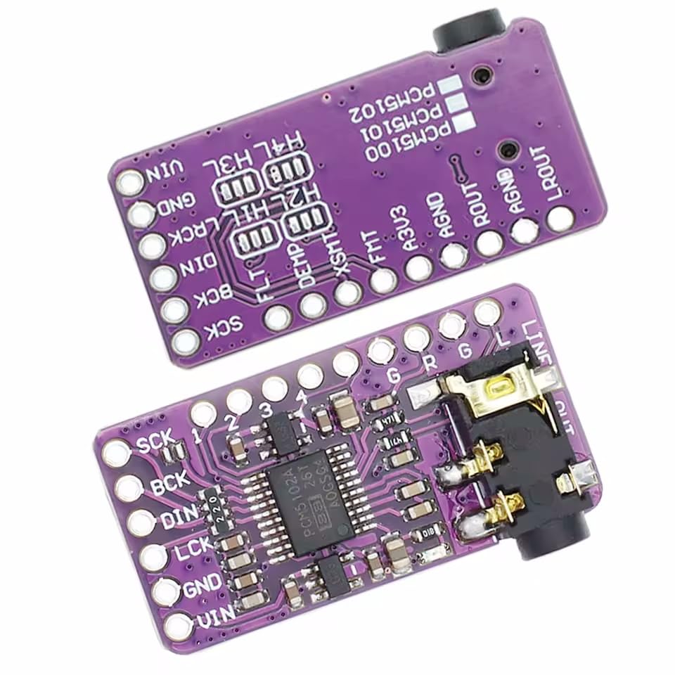 Audiofan PCM5102 Interface I2S IIS Lossless Digital Audio DAC Decoder Module Voice Player Board Analog Converter Audio Module 32mm X 17mm GY-PCM5102