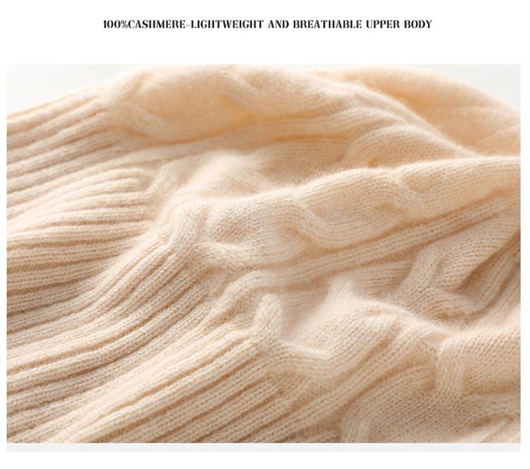 Unisex Retro Cashmere Cable Knit Hat - Warm and Versatile for Autumn/Winter