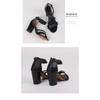 Large Size Sandals Women Casual Chunky Heel Shoes One Strap Back Zipper High Heel Roman Ladies Sandals