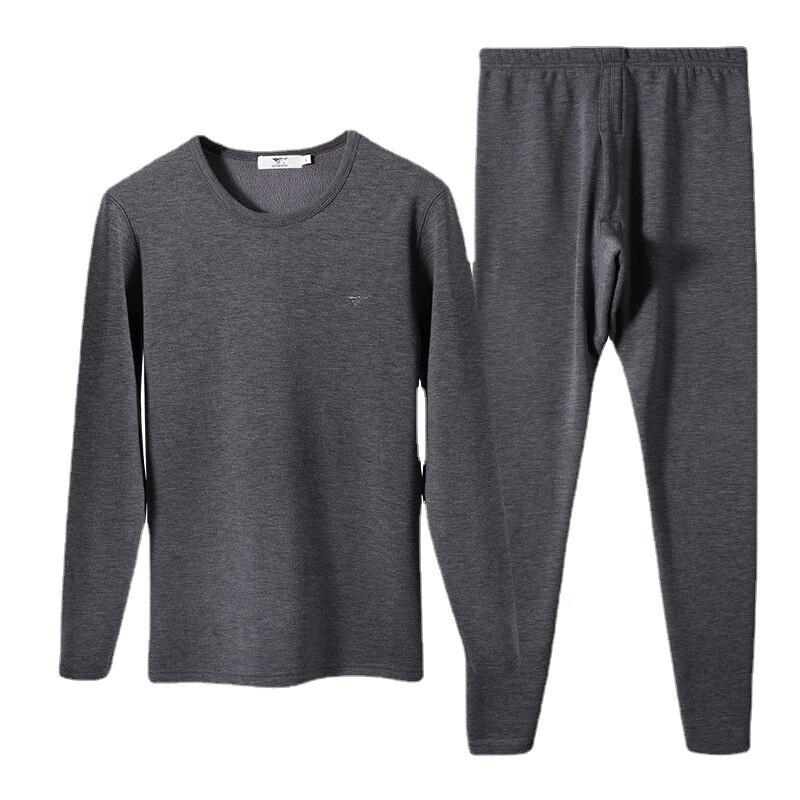 Septwolves Men's Winter Thickened Silk Blend Thermal Underwear Set