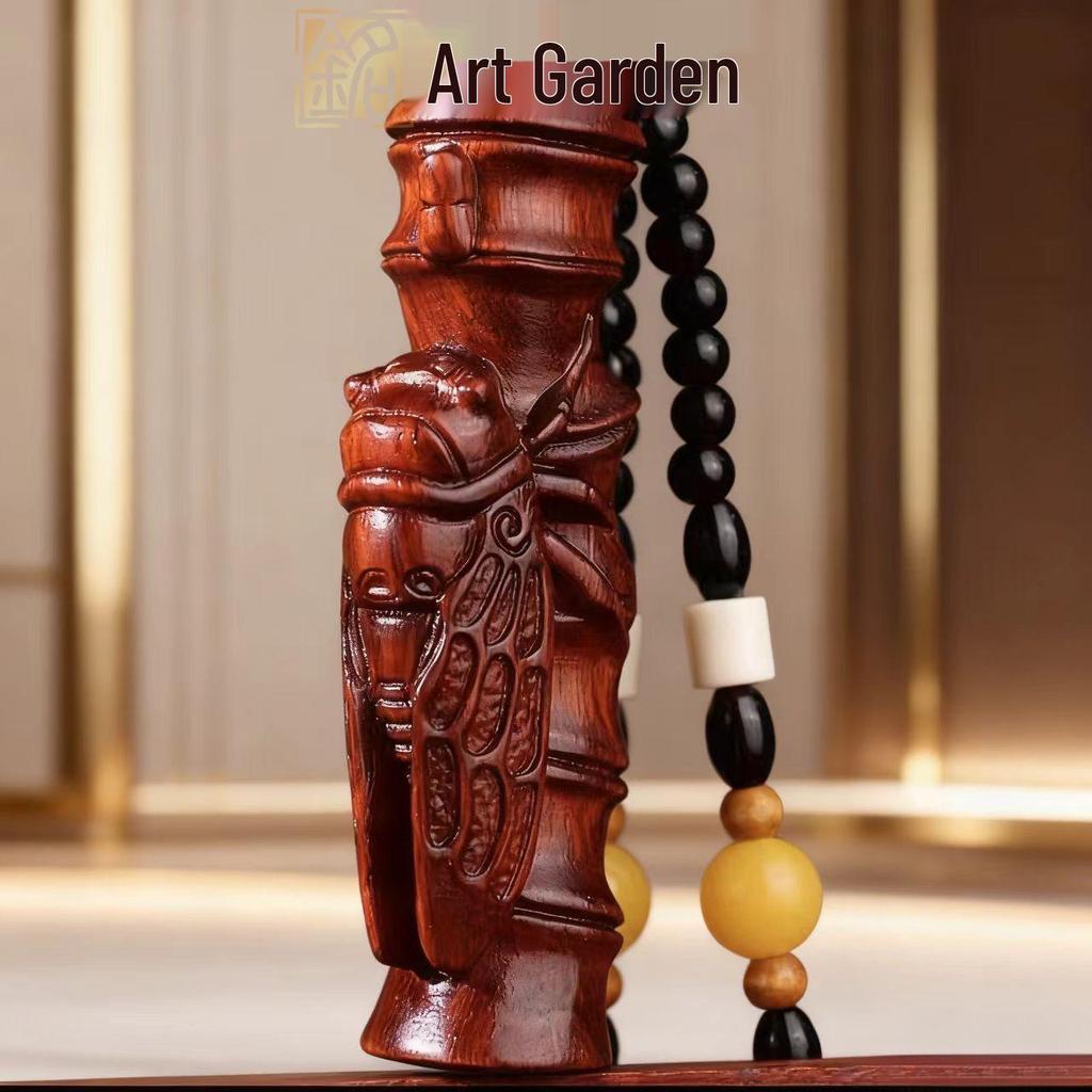 Rosewood Bamboo Joint Golden Cicada Carving – Boyfriend's Personal Ornament
