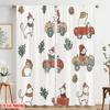 2pcs,2D plane printing Pattern Curtains Cute Christmas Farm Animals (2) Polyester Woven (without rod) Decorations Inside Ldeal