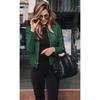 Autumn Winter Stand Collar Casual Fashion PU Leather Coat Women Street Style Solid Color Zipper Cardigan Outwear Top