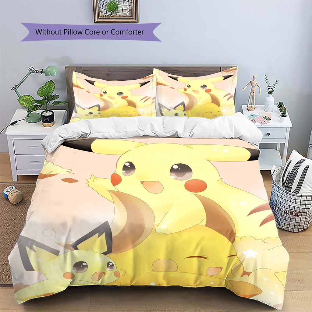 Pikachu Classic Bedding Set, Iconic Anime Character Bedroom Decor, Daily Home Decoration Gift.chl