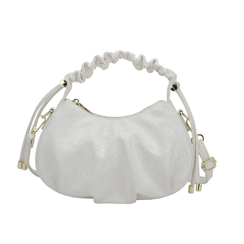 New Niche Design Fish Scale Pattern Portable Pleated Bag Casual Fashion Commuting Versatile Soft Leather Messenger Women's Bag