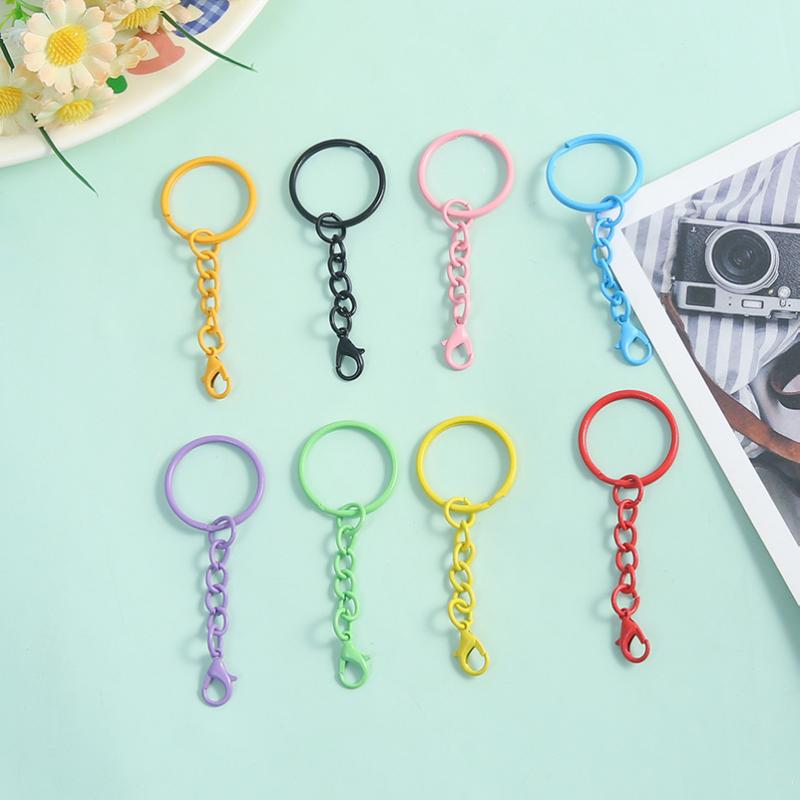 Key Rings with Chains and Lobster Clasps for Handmade DIY Jewelry Colorful Keychains for Girls Bag Charms Accessories Gifts