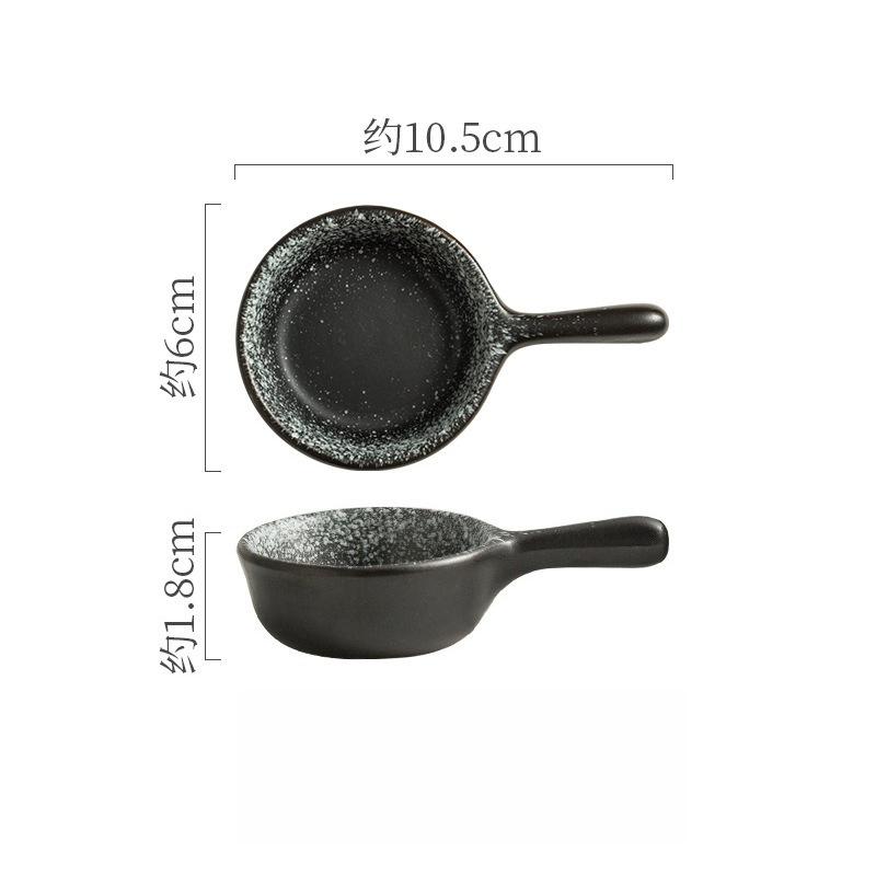 1PC Japanese Soy Sauce Dish Ceramic Seasoning Dish with Handle Tomato Sauce Container Restaurant Snack Plate Kitchen Tableware