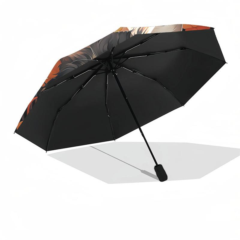 1pc Floral Cat Portrait Umbrella with Plastic Handle,Suitable for All Seasons Home Travel Outdoor UmbrellaDD201
