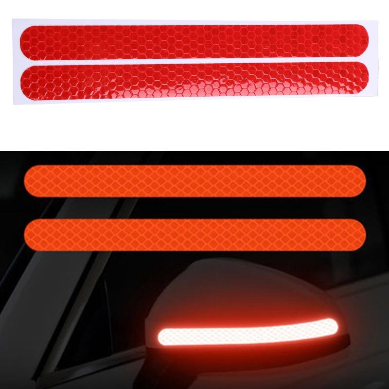 2Pcs/Set Car Reflector Sticker Multi-Color Automobile Rearview Mirror Reflective Strip Auto Exterior Protect Accessories