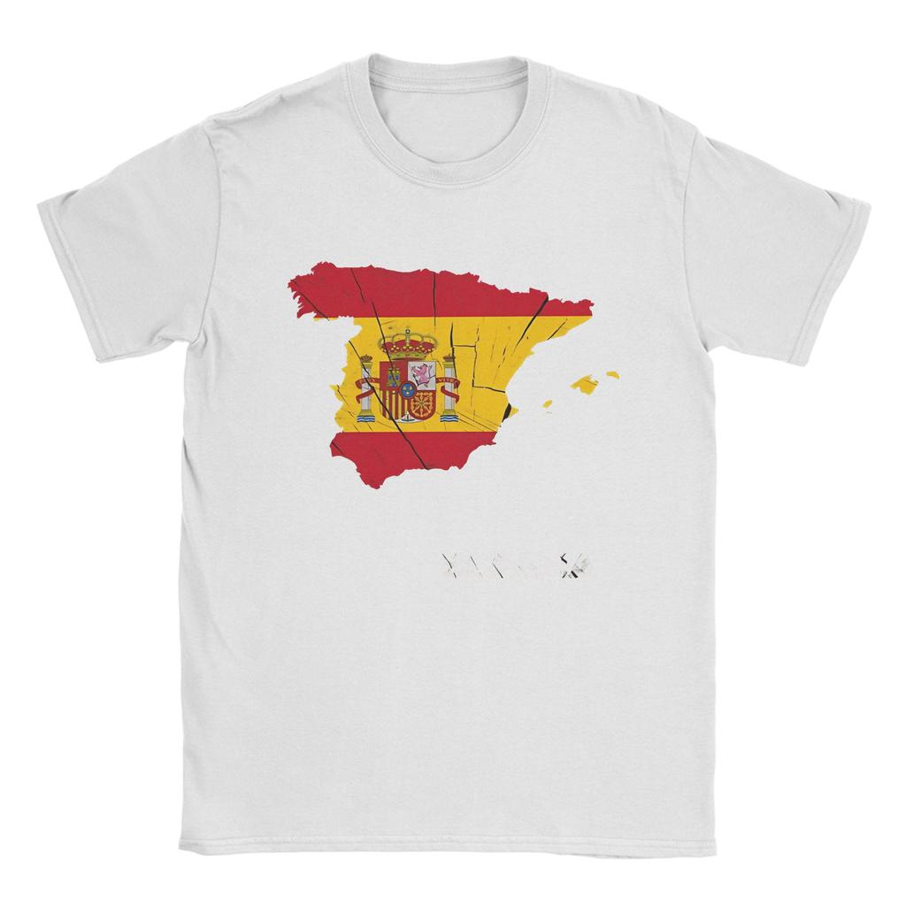Espana Spain Flag Unisex T Shirts Spanish Vintage Tee Shirt Short Sleeve Crewneck TShirt Cotton Summer Clothing