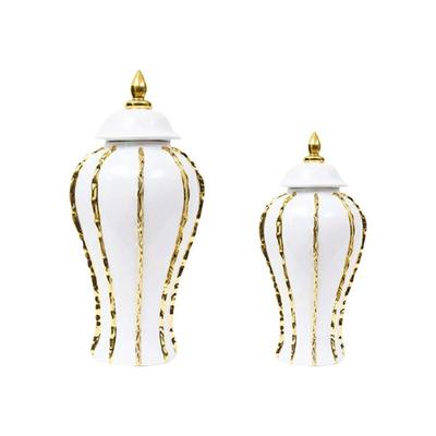 Künstlerisches Keramik-Vorratsglas Porzellanvase für Blumengestecke Elegantes Ingwerglas mit Deckel Hochzeitsfeiern Dekorationen