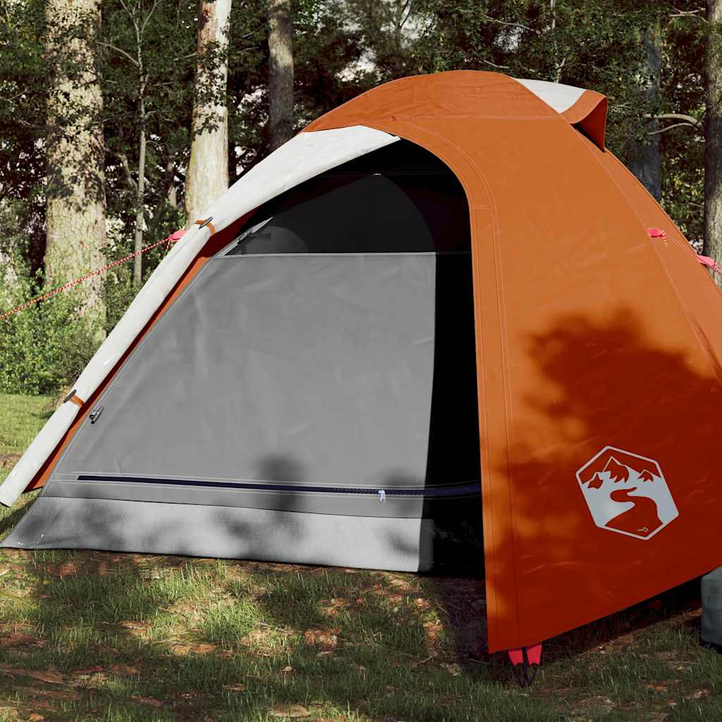 Vidaxl Tourist Tent, 2-Person, Grey-Orange, Waterproof