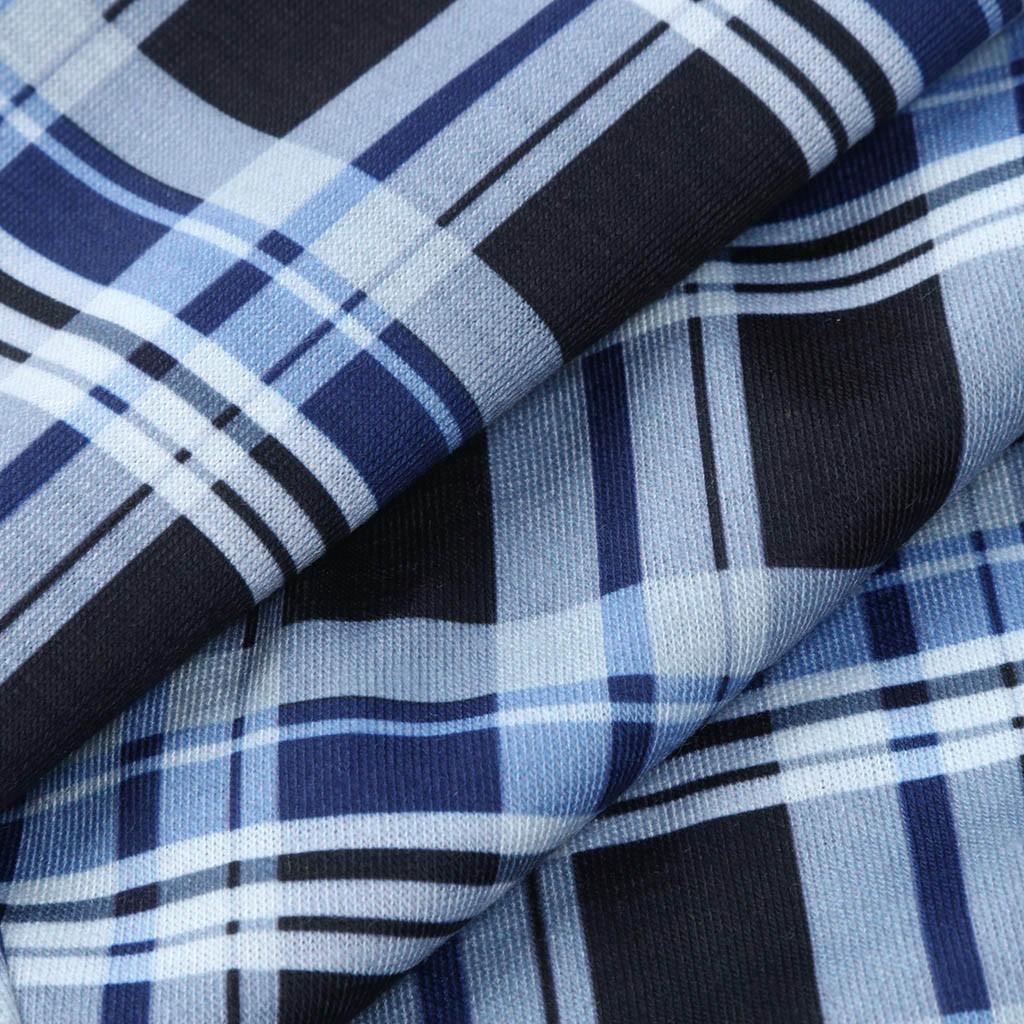Men's Fashion Summer Casual Plaid Printing Drawstring Long Pajamas Pants Trouser