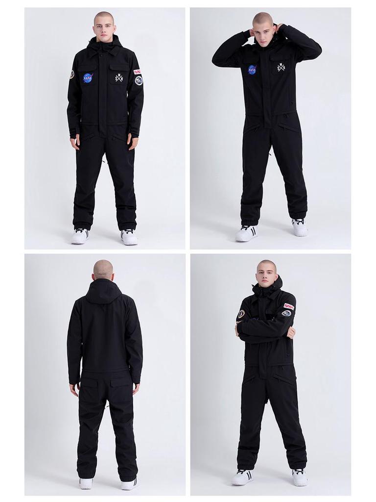 Windproof Waterproof One-Piece Ski Suit: Women's & Men's Thick Warm Outdoor Gear