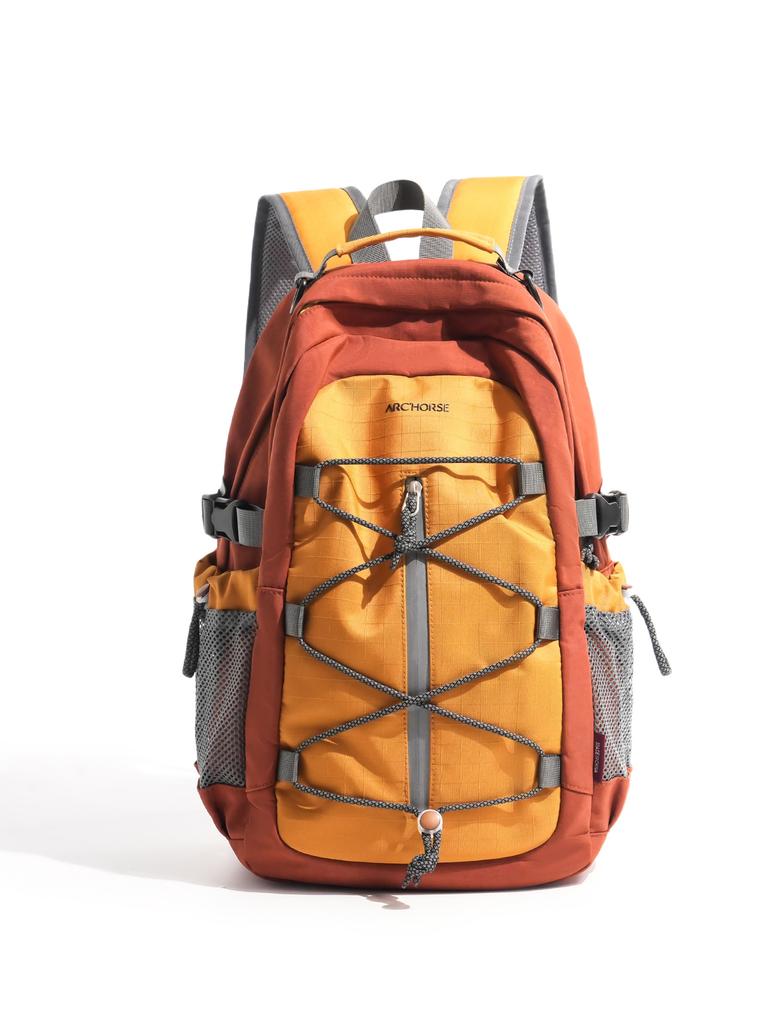 Schoolbag lemon pink wind eaves contrasting color functional backpack couple style vitality outdoor wind leisure travel hiking backpack