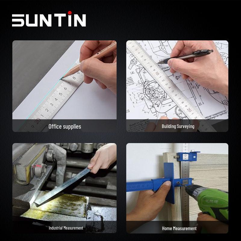 Stainless Steel Ruler - Available in 15/20/30/50cm and 1 Meter, Thickened Plate Straight Scale Ruler