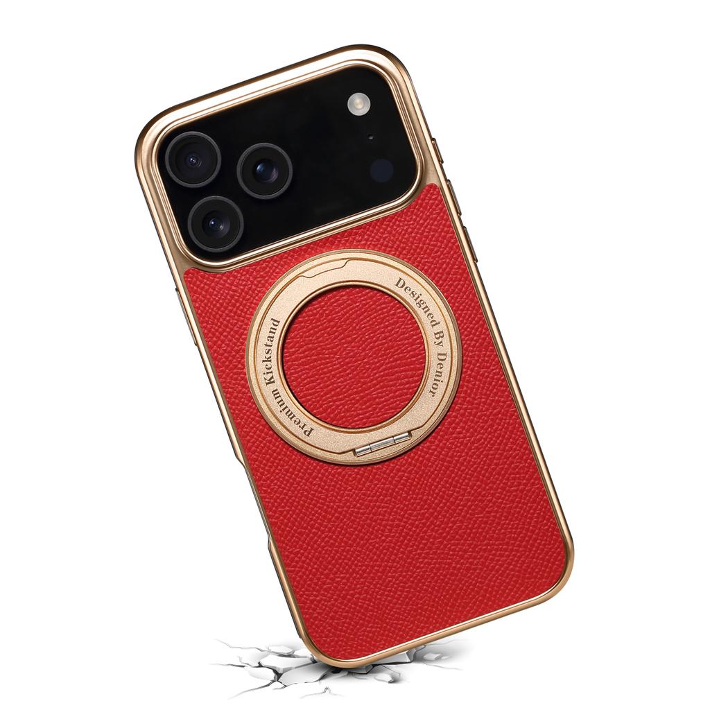 Pouzdro s výklopným stojánkem pro iPhone 17 Pro Zadní kryt z pravé hovězí kůže Kompatibilní s MagSafe