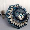1pc Mandala Cat Art Automatic Folding Umbrella - 8-Rib Iron Frame, Windproof, Portable Sunshade with Plastic Handle for Travel & Outdoor Act