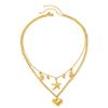 Trendy Double Layer Necklace Collarbone Chain Necklace Fashion Pendant Jewelry Suitable for Summer Parties and Vacations