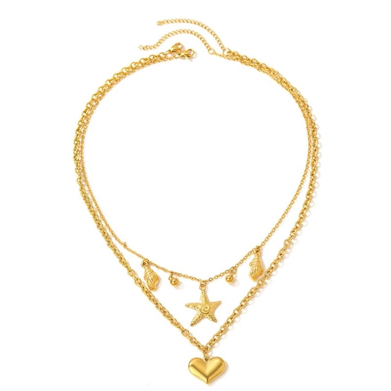 Trendy Double Layer Necklace Collarbone Chain Necklace Fashion Pendant Jewelry Suitable for Summer Parties and Vacations