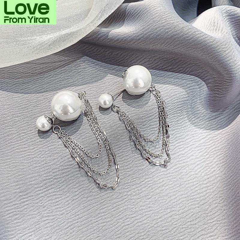 New Pearl Earrings For Women Double Sided Jewelry Personality Korean Earings Bijoux Birthday Gifts
