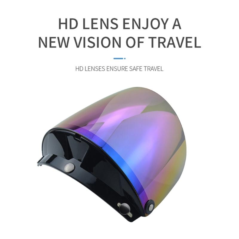 Universelle, verschleißfeste und kratzfeste Linse für Motorradhelme, 3-fach aufschiebbares Visierschild, Linse, winddichte Linse für offenes Gesicht