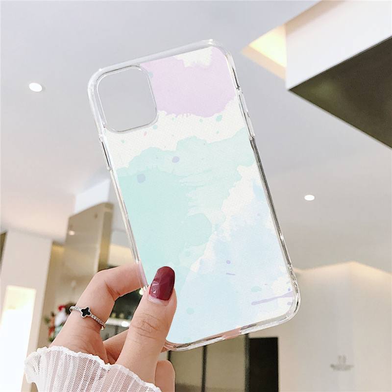 Minimalist Colors Phone Case For Iphone 11 12 13 Pro Max 6s 7 8 Plus X Xr Xs Max Se2020 13mini Transparent Cover