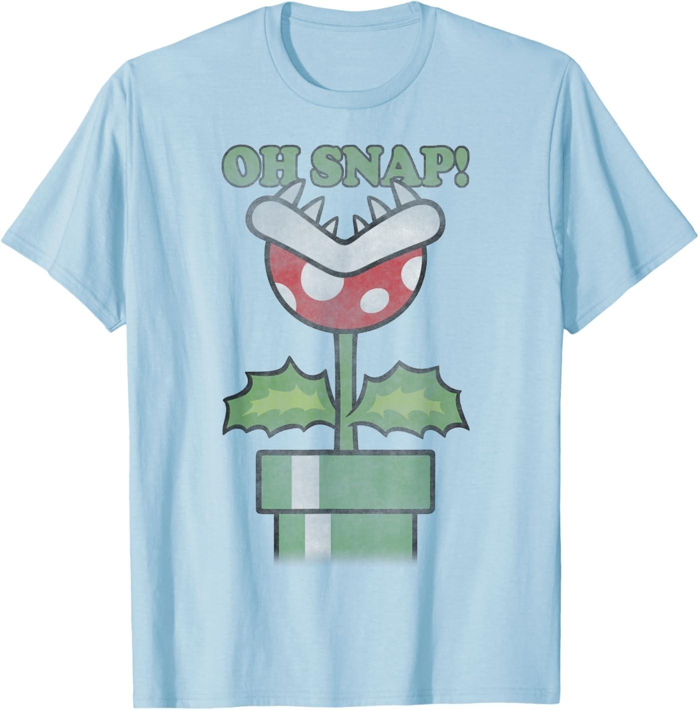 Nintendo Super Mario Piranha Plant Oh Snap Vintage Unisex T-Shirt S разноцветный
