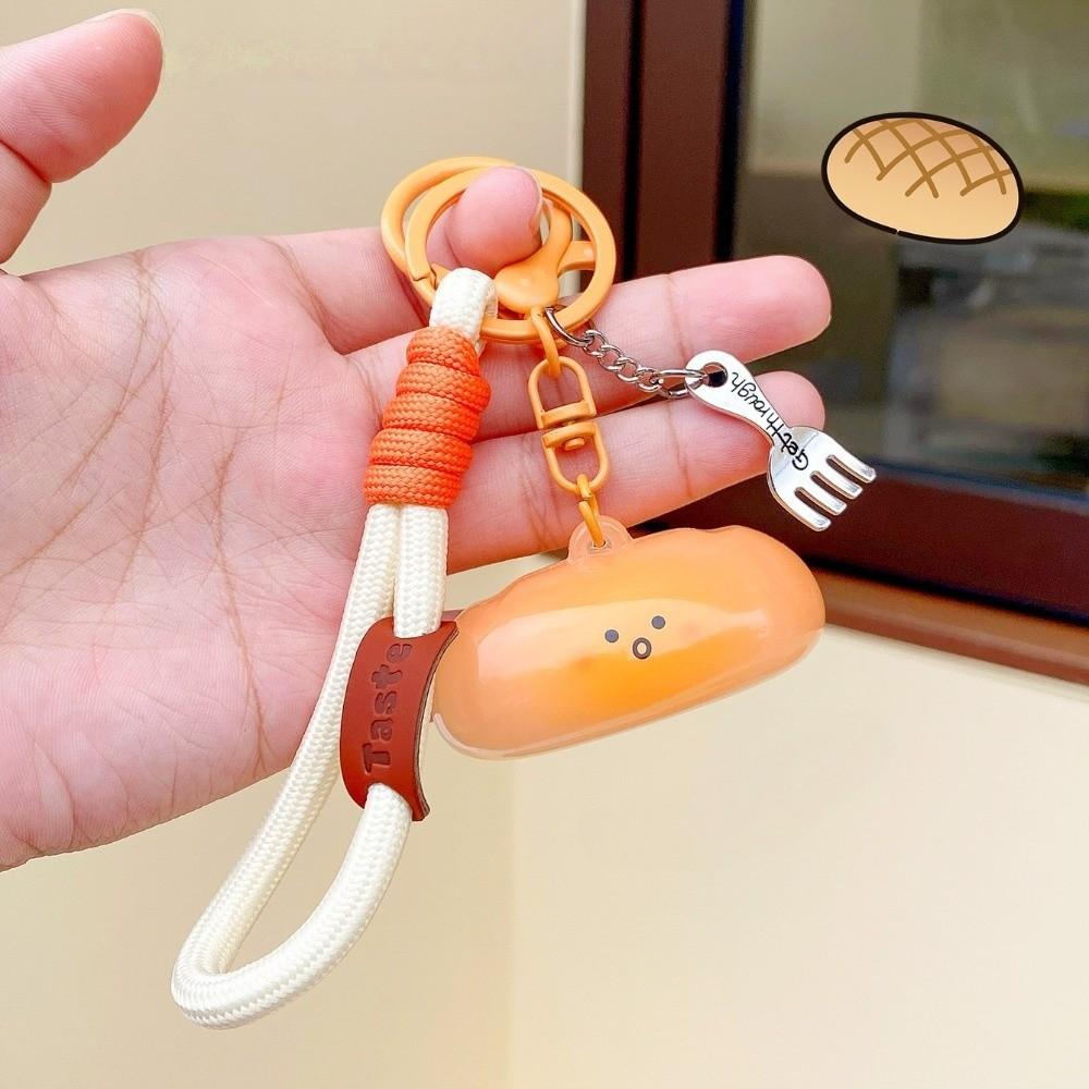 Cartoon Roast Suckling Pig Keyring Funny Toast Pretzel Keychain Bag Hanging