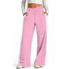 Women's Casual Fashion Solid Color Elastic Waist Drawstring Workwear Wide Leg Pants With Pockets