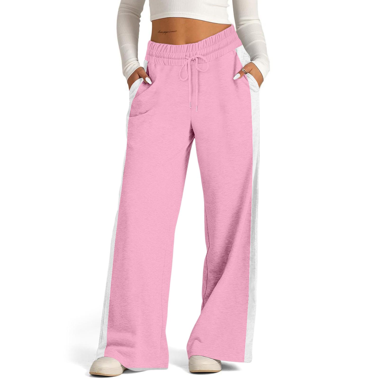 

Женские повседневные модные однотонные брюки с эластичной талией на кулиске, рабочая одежда, широкие брюки с карманами L