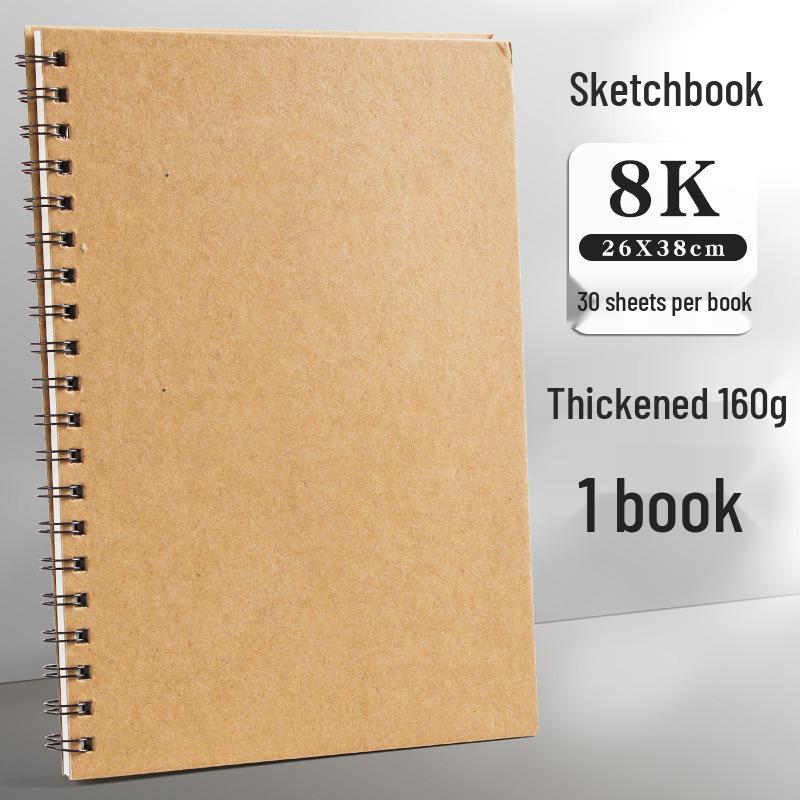 Coil-Bound Hardcover Sketchbook – Multiple Sizes: A3, A4, A5, 4K, 8K, 16K, 32K for Art and Drawing