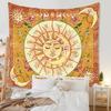 Astrology Constellation Sun and Moon Tapestry Boho Floral Wall Hanging Hippie Psychedelic Wall Tapestry Living Room Office Decor