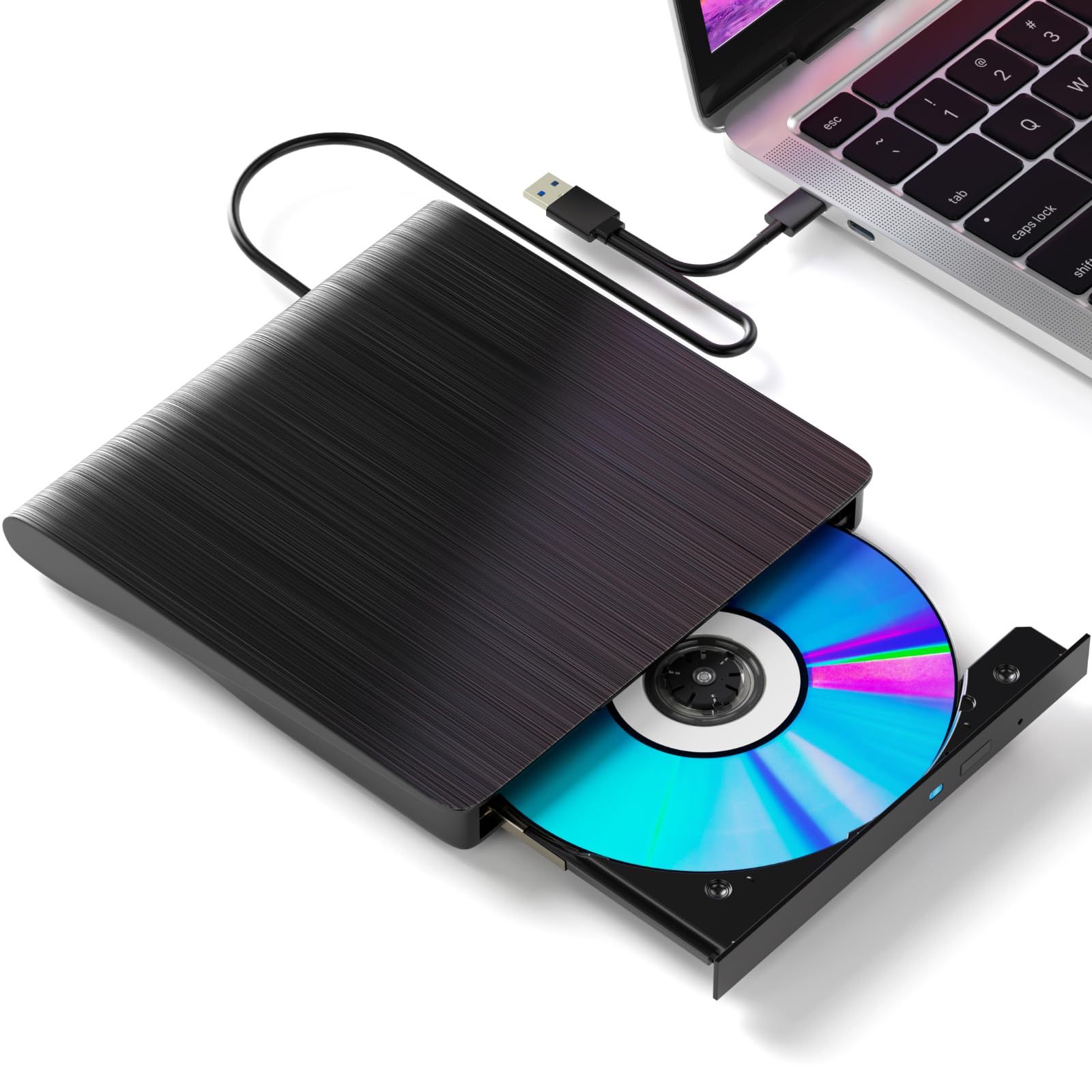 

External Blu-ray Drive, BD Player, USB-A and (Type-C) Compatible, Portable BD/DVD/CD Player, Windows 7-11/MAC OS Compatible, One-Year Warranty, Japane