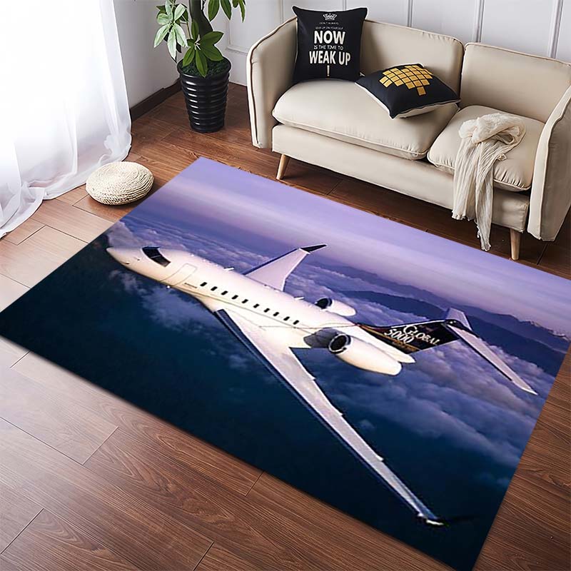 Fantasy Saturn & Alien Planet Landscape Area Rug, Non-Slip Floor Mat