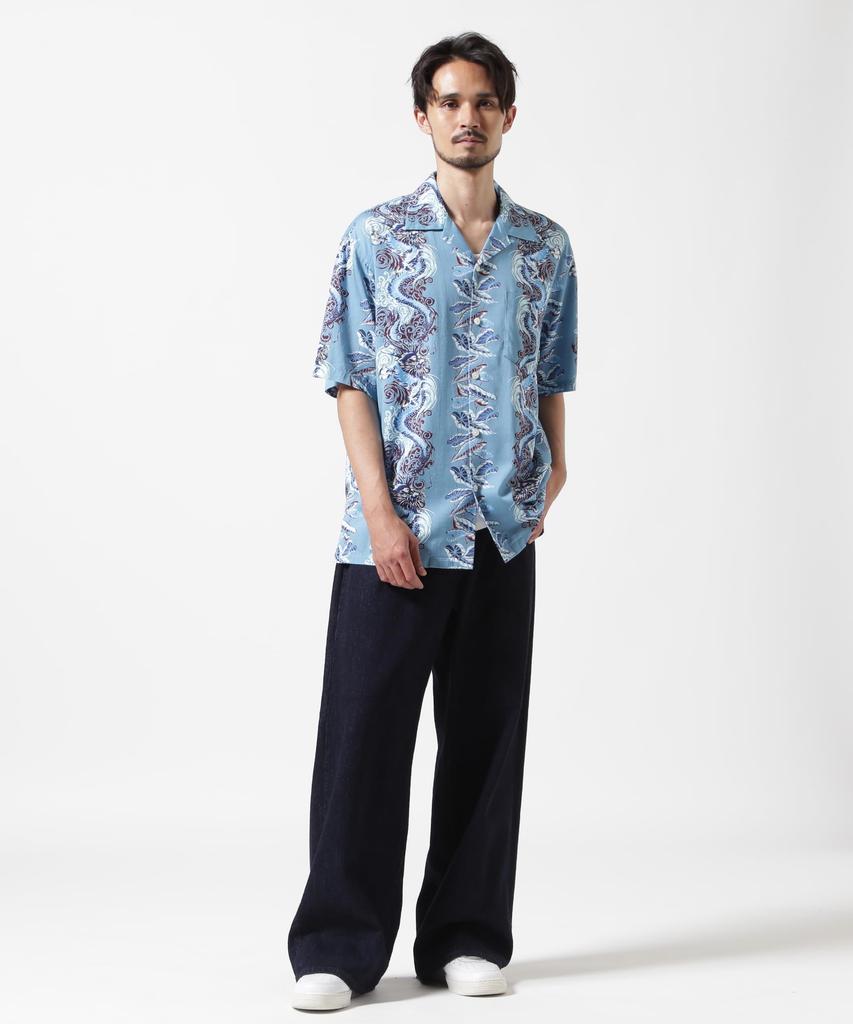 AVIREX Aloha Shirt Dragon Rise Size M Blue (WEB&DEPOT Exclusive) Men's (110cm) 783-5123024