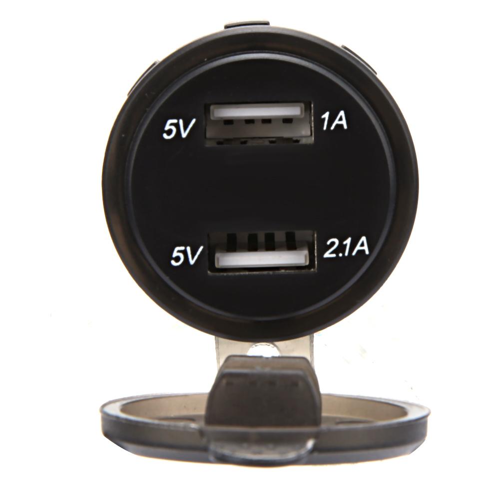 Waterproof Dual USB Phone Charging 4.2A Charger LED Digital Display Voltmeter with 23.6in LineRed DC12 24V