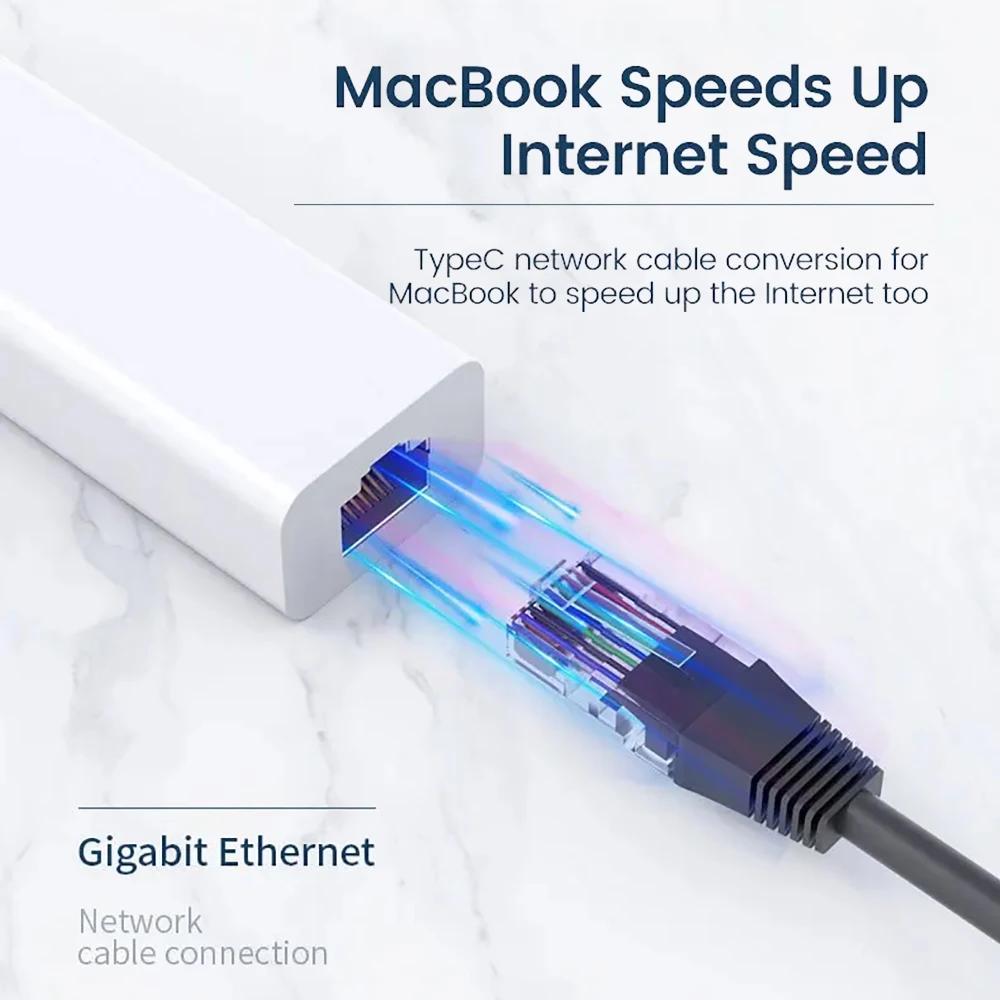 4-in-1 USB HUB USB C Dock Station USB Ethernet Adapter USB To 100Mbps RJ45 USB Splitter OTG Adapter For PC Laptop Macbook Pro