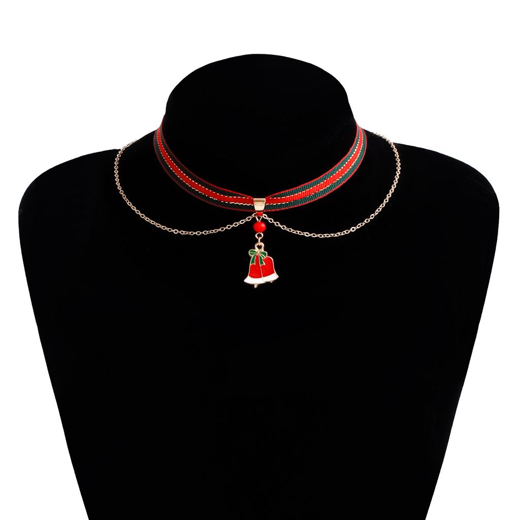 Ornament Christmas Gift Cartoon Drip Santa Necklace Webbing Necklace Christmas