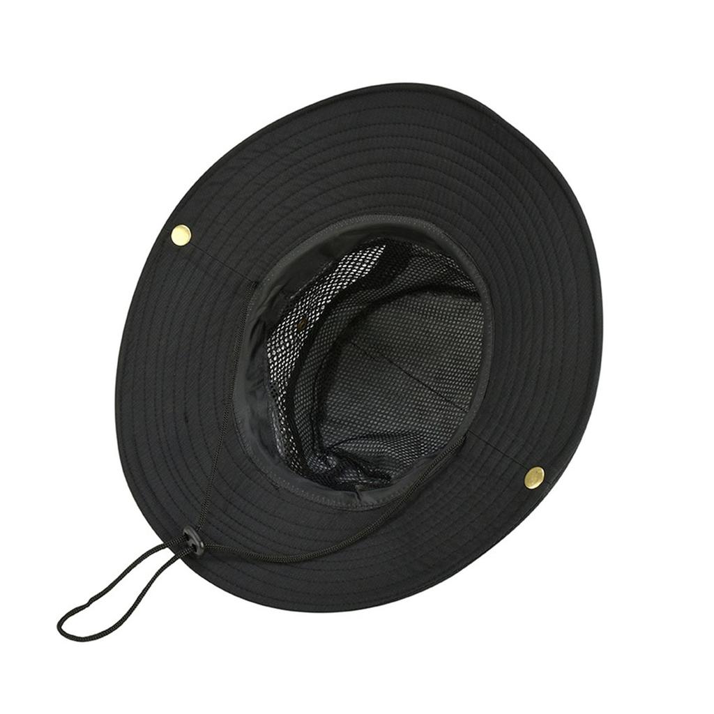 Men s Fisherman Hat Summer Outdoor Fishing Sunscreen Face Cover UV Protection Big Brim Black