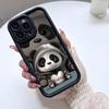 Panda Baby Black Groove Sandpaper Phone Case for iPhone 15/16/17 Pro Max