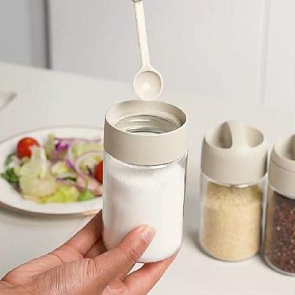 4Pcs Sealed Glass Seasoning Jar Moisture-proof Spice Bottle Salt Storage Container  Restaurant