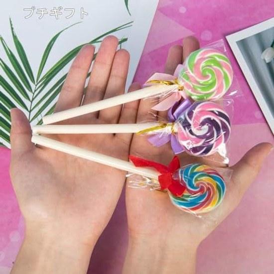 Lollipop ballpoint pen 8-piece set cute swirl candy writing instruments oil-based stationery fun giveaway gift girls presents prizes childrens
