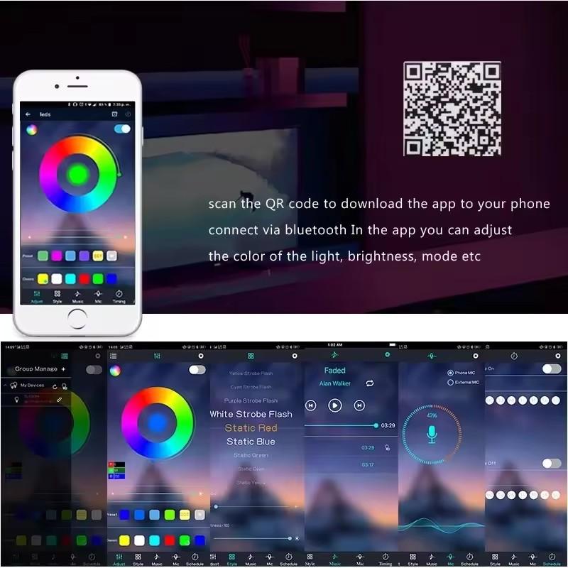 Rgb Strips Led Lights 5M 10M 15M 20M 30M 40M 24V Led Ribbon Bluetooth Led Light Tape For Living Room With App Gaming Decorations